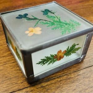 Floral Glass Keepsake Box